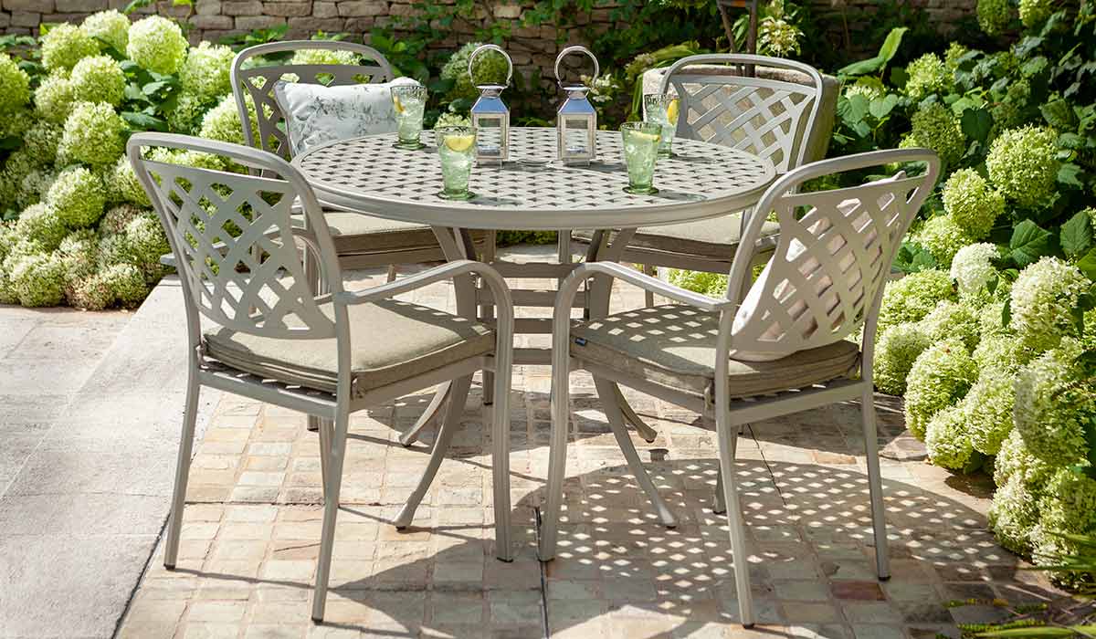 Metal Garden Dining Set on Patio