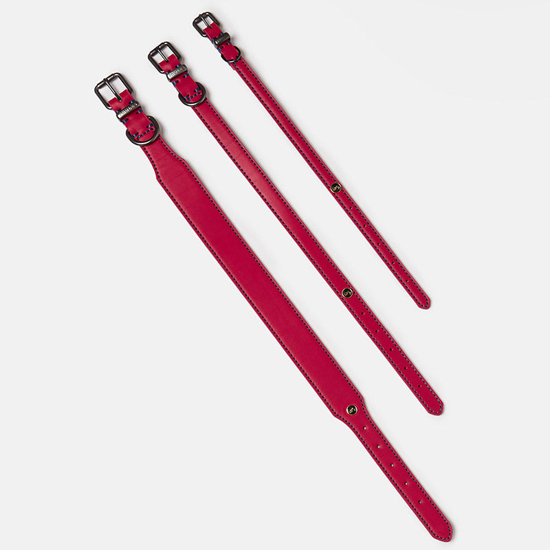 Joules Fuchsia Pink Leather Dog Collar image 0
