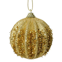 Decoris Foam Bauble with Glitter in Light Gold image 0
