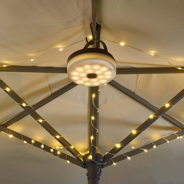 Smart Solar 4-in-1 Portable Parasol String Lights - Warm White & Red image 0