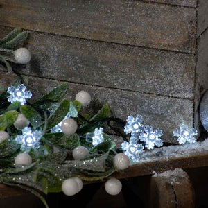 Festive 100 White Snowflake LED String Lights with Timer image 4
