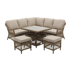 Bramblecrest RHS Rosemoor 6-Seater Mini Corner Sofa Set with Dual-Height Table image 7