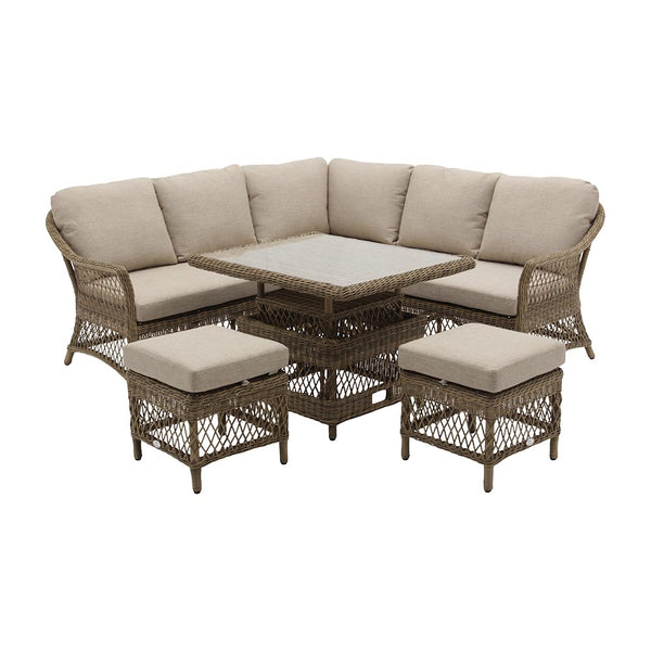 Bramblecrest RHS Rosemoor 6-Seater Mini Corner Sofa Set with Dual-Height Table image 7