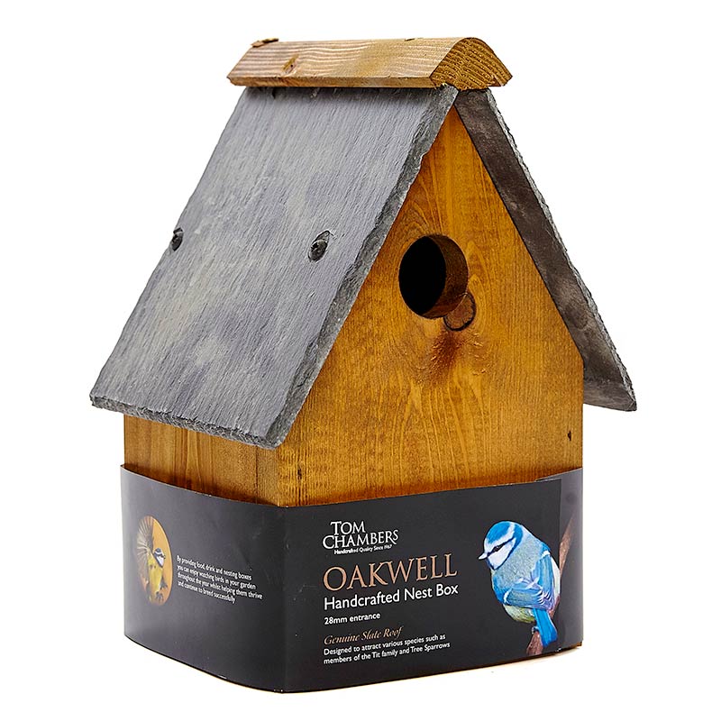Tom Chambers Oakwell Handcrafted Nest Box (28mm Entrance) image 0