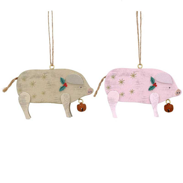 Gisela Graham Wood Pig (Assorted Designs) image 0