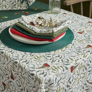 Walton &amp; Co Robin &amp; Mistletoe Tablecloth image 2