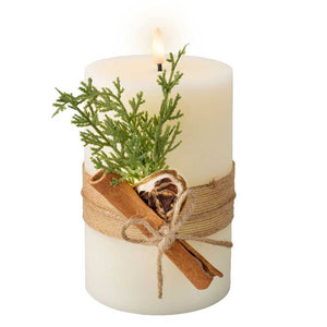 Lumineo Cream Wax LED Candle with Accent - Single Wick image