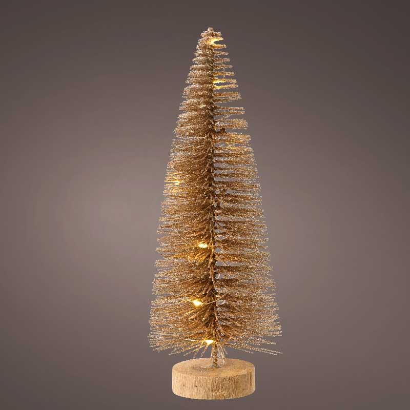 Lumineo Pre-Lit Gold Bristle Tree image 0