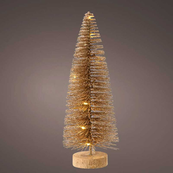 Lumineo Pre-Lit Gold Bristle Tree image 1