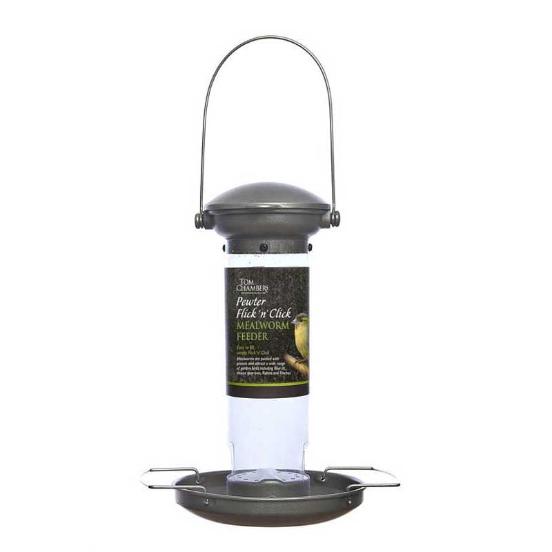 Tom Chambers Pewter Flick 'n' Click Mealworm Feeder image 0