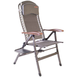Quest Elite Naples Pro Comfort Garden Chair in Grey with Side Table &amp; Headrest image 2