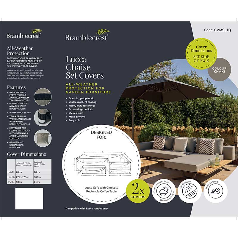 Bramblecrest Covers for Lucca Rectangular Modular Chaise Sofa Lounge Set, Long Left image 0