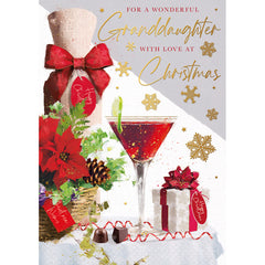 Words N Wishes Christmas Cocktail Granddaughter Christmas Card image 0
