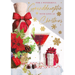 Words N Wishes Christmas Cocktail Granddaughter Christmas Card image 0