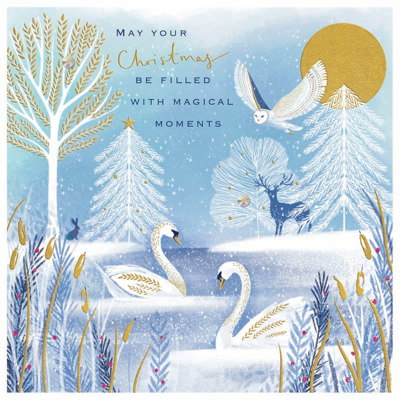 Rachel Ellen Snowy Animals Scene Christmas Card image 0