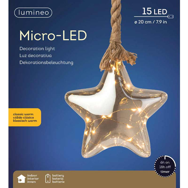 Lumineo Micro LED Hanging Smokey Star image 1