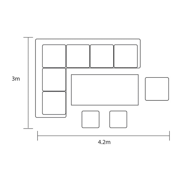 Hartman Eden L-Shaped Corner Sofa Set with Rectangular Table image 19