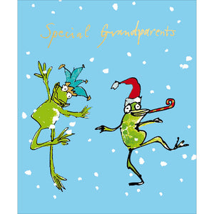 Woodmansterne Two Christmas Frogs Grandparents Christmas Card image 0