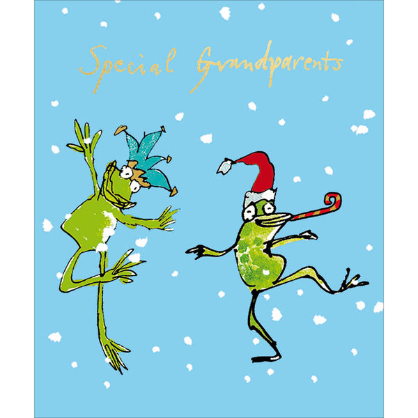 Woodmansterne Two Christmas Frogs Grandparents Christmas Card image 0