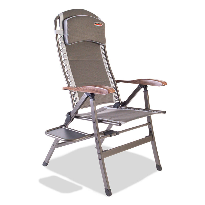 Quest Elite Naples Pro Comfort Garden Chair in Grey with Side Table &amp; Headrest image 0