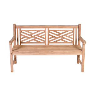 Bramblecrest Cross-Back Teak Garden Bench - Seats 2-3 image 2