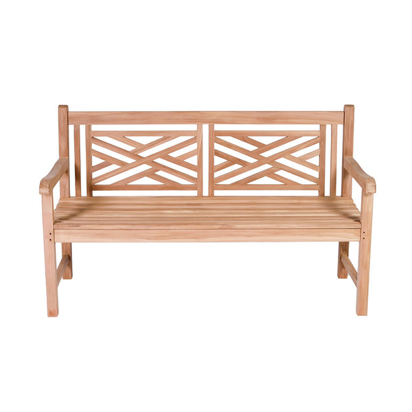 Bramblecrest Cross-Back Teak Garden Bench - Seats 2-3 image 2