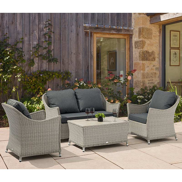 Bramblecrest Wentworth 2-Seat Sofa &amp; 2 Lounge Chairs Set in Pewter Rattan image 2