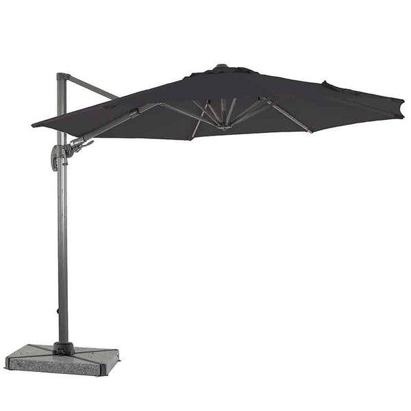 Bramblecrest Chichester 3m Round Cantilever Parasol in Grey with Granite Base &amp; Cover image 4