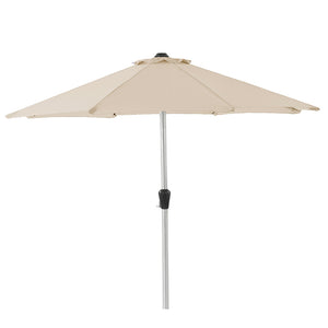 Bramblecrest 2.5m Round Brushed Aluminium Crank Handle Parasol, Sand image 2