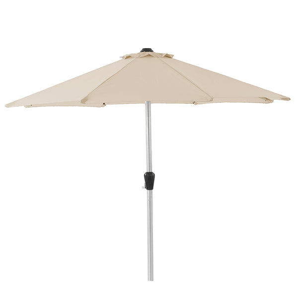 Bramblecrest 2.5m Round Brushed Aluminium Crank Handle Parasol, Sand image 2