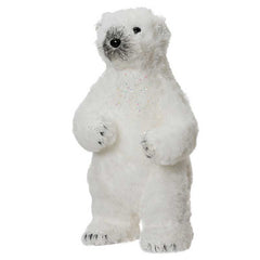 Decoris White Standing Bear with Glitter image 1