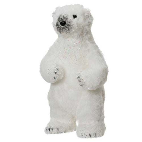 Decoris White Standing Bear with Glitter image 1