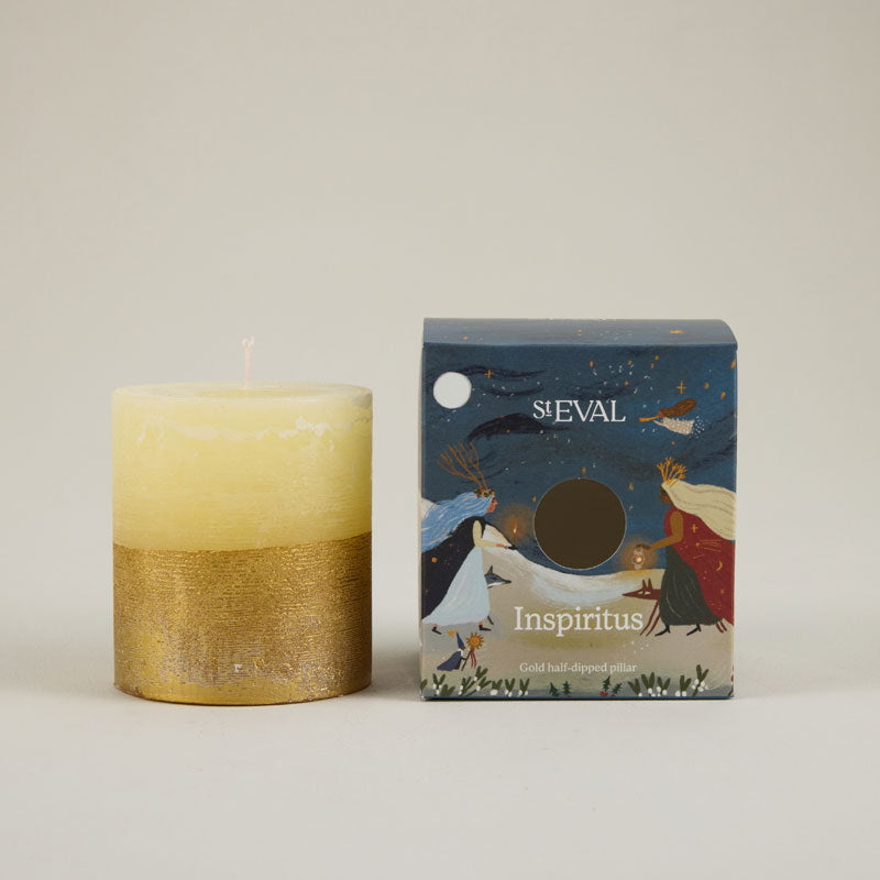 St Eval Inspiritus Gold Half Dipped Candle image 0