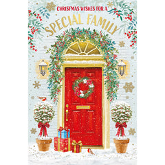 Words N Wishes Red Door To the Family Christmas Card image 0