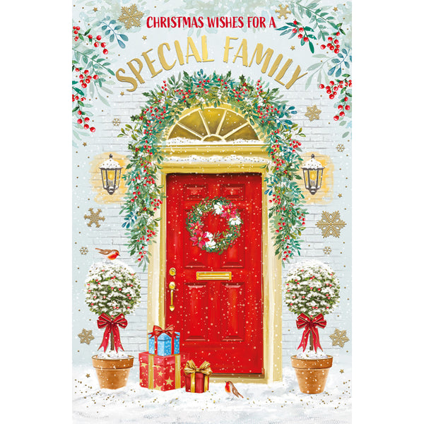 Words N Wishes Red Door To the Family Christmas Card image 0