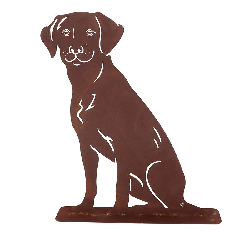 Fallen Fruits Rust Dog Sitting Garden Ornament image 0