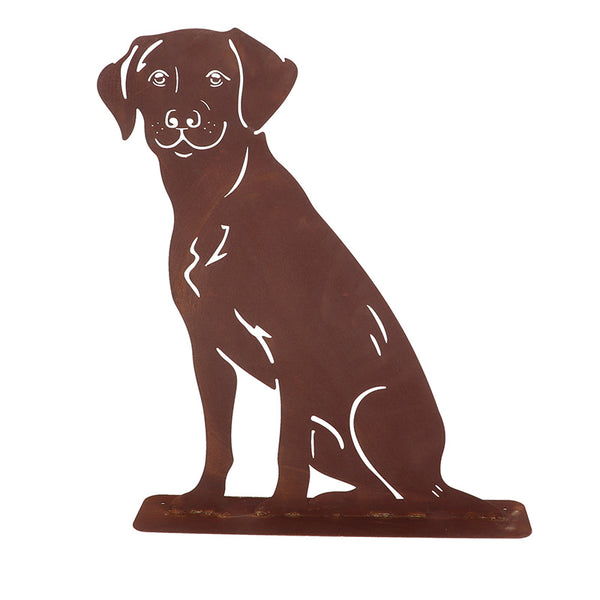 Fallen Fruits Rust Dog Sitting Garden Ornament image 1