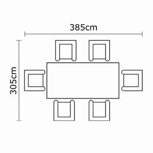 Bramblecrest Somerford 6 Seat Rectangular Garden Dining Set in Sandstone image 12