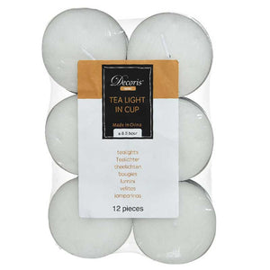 Decoris White Tealights (Pack of 12) image 0