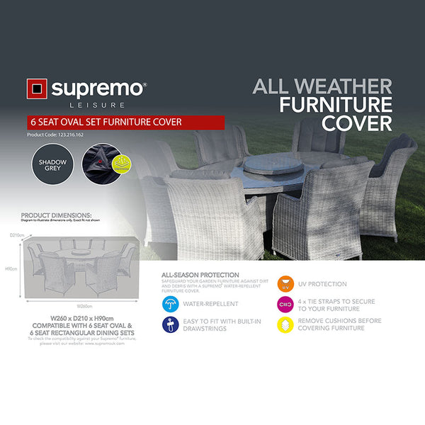 Supremo Cover for 6 Seat Oval or Rectangular Dining Set, 260cm x 210cm image 1