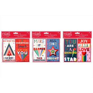 Christmas Time Foil Money Wallets - Pack of 6 (Assorted Designs) image 0