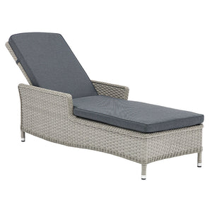 Bramblecrest Wentworth Pewter Rattan Sun Lounger with Side Table image 3