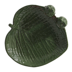 Fallen Fruits Ceramic Leaf Bird Bath with Frogs image 1