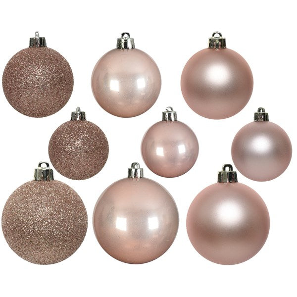 Decoris Shatterproof Baubles in Blush Pink (Pack of 30) image 1