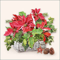 Ambiente Paper Napkins - Poinsettia in Basket (Pack of 20) image 0