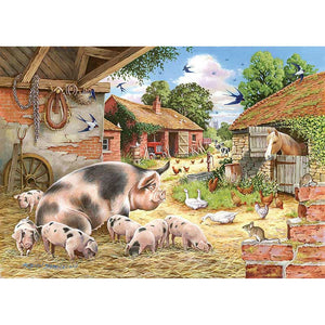 House of Puzzles Poppy's Piglets Big 500 Piece Jigsaw Puzzle image 0