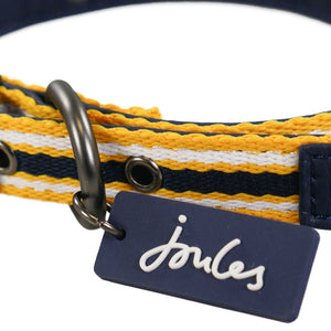 Joules Coastal Yellow Striped Dog Collar image 3