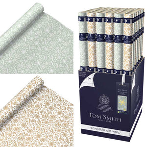 Tom Smith Classic Christmas Foliage Luxury Gift Wrap - 4m (Assorted Designs) image 0