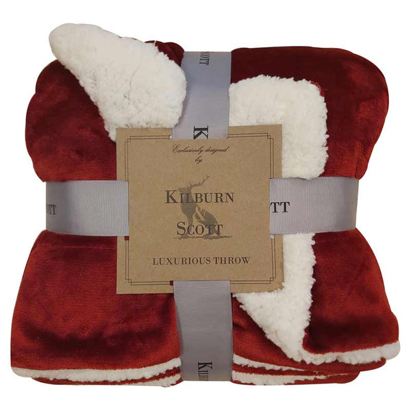 Kilburn & Scott Sterling Sherpa Throw in Red image 1