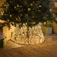 Festive Lit Gold Tree Skirt image 0